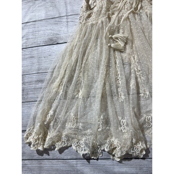 Rare Vintage Free People Say Hello to Heaven Lace Dots Crochet Slip Dress XS - Picture 9 of 13